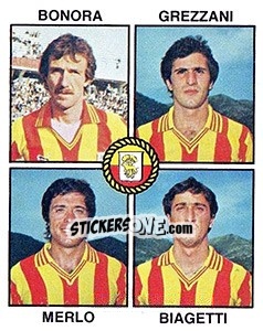 Sticker Bonora / Grezzani / Merlo / Biagetti - Calciatori 1979-1980 - Panini