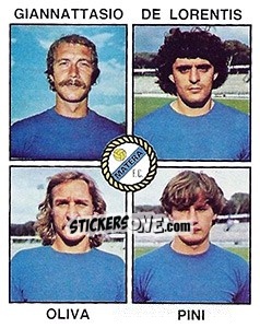 Sticker Giannattasio / De Lorentis / Oliva / Pini - Calciatori 1979-1980 - Panini