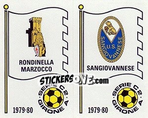 Sticker Scudetto (Rondinella Marzocco / Sangiovannese) - Calciatori 1979-1980 n. 542 - Panini