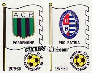 Sticker Scudetto (Pordenone / Pro Patria) - Calciatori 1979-1980 n. 551 - Panini