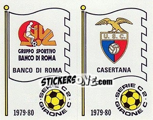 Sticker Scudetto (Banco di Roma / Casertana) - Calciatori 1979-1980 n. 555 - Panini