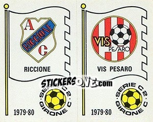 Figurina Scudetto (Riccione / Vis Pesaro) - Calciatori 1979-1980 - Panini