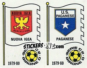 Sticker Scudetto (Nuova Igea / Paganese) - Calciatori 1979-1980 n. 567 - Panini