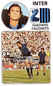 Sticker Giacinto Facchetti - Calciatori 1976-1977 n. 107 - Panini
