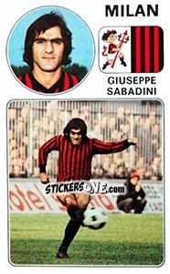 Sticker Giuseppe Sabadini - Calciatori 1976-1977 n. 198 - Panini
