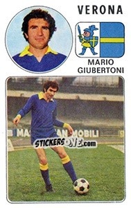 Cromo Mario Giubertoni - Calciatori 1976-1977 - Panini