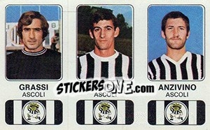 Sticker Marcello Grassi / Gilberto Mancini / Donato Anzivino - Calciatori 1976-1977 - Panini