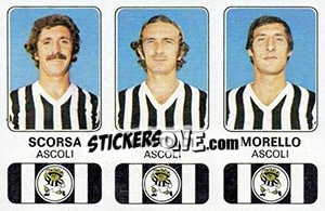 Sticker Francesco Scorsa / Giuliano Castoldi / Mario Morello - Calciatori 1976-1977 - Panini