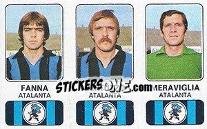 Cromo Pietro Fanna / Ezio Bertuzzo / Giuseppe Meraviglia - Calciatori 1976-1977 - Panini