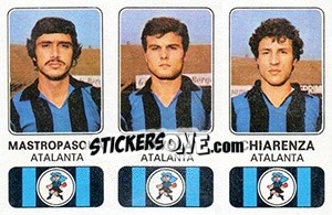 Sticker Giorgio Mastropasqua / Roberto Tavola / Vincenzo Chiarenza - Calciatori 1976-1977 n. 318 - Panini