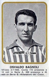 Cromo Osvaldo Bagnoli - Calciatori 1976-1977 - Panini