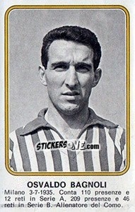 Sticker Osvaldo Bagnoli - Calciatori 1976-1977 n. 320 - Panini