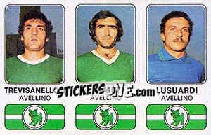 Cromo Stefano Trevisanello (I) / Nicola Traini / Gino Lusuardi - Calciatori 1976-1977 - Panini