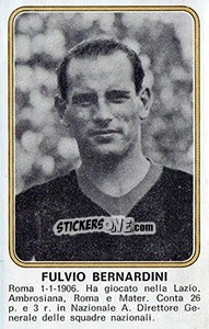 Sticker Fulvio Bernardini - Calciatori 1976-1977 n. 331 - Panini