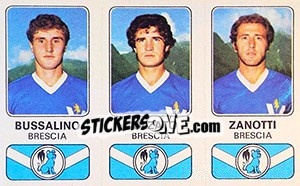 Sticker Fulvio Bussalino / Giovanni Colzato / Giovanni Zanotti - Calciatori 1976-1977 - Panini