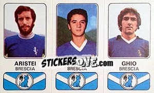 Sticker Luciano Aristei / Evaristo Beccalossi / Gian Piero Ghio - Calciatori 1976-1977 n. 336 - Panini