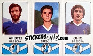 Figurina Luciano Aristei / Evaristo Beccalossi / Gian Piero Ghio - Calciatori 1976-1977 - Panini