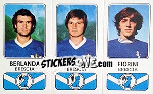 Sticker Claudio Berlanda / Paolo Biancardi / Giuliano Fiorini - Calciatori 1976-1977 n. 338 - Panini