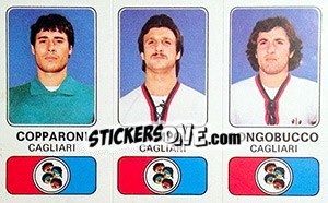 Sticker Renato Copparoni / Francesco Ciampoli / Silvio Longobucco - Calciatori 1976-1977 n. 344 - Panini