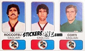 Cromo Giovanni Roccotelli / Pietro Paolo Virdis / Roberto Corti - Calciatori 1976-1977 - Panini