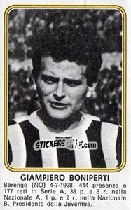Cromo Giampiero Boniperti - Calciatori 1976-1977 - Panini