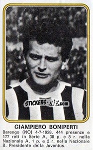 Sticker Giampiero Boniperti - Calciatori 1976-1977 n. 349 - Panini