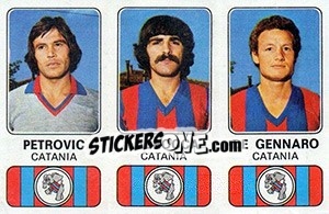 Sticker Zelico Petrovic / Domenico Lambrocca / Pantaleo De Gennaro - Calciatori 1976-1977 n. 354 - Panini