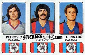 Sticker Zelico Petrovic / Domenico Lambrocca / Pantaleo De Gennaro - Calciatori 1976-1977 - Panini