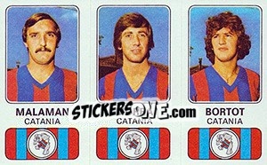 Sticker Adelchi Malaman / Damiano Morra / Pierantonio Bortot - Calciatori 1976-1977 - Panini