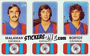 Sticker Adelchi Malaman / Damiano Morra / Pierantonio Bortot - Calciatori 1976-1977 n. 358 - Panini