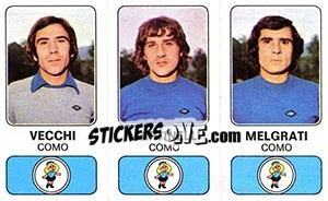Sticker William Vecchi / Gian Pietro Martinelli / Roberto Melgrati - Calciatori 1976-1977 n. 364 - Panini