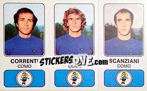 Sticker Claudio Correnti / Domenico Volpati / Alessandro Scanziani - Calciatori 1976-1977 n. 366 - Panini