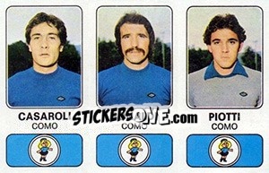 Sticker Walter Casaroli / Antonio Bonaldi / Ottorino Piotti - Calciatori 1976-1977 n. 367 - Panini