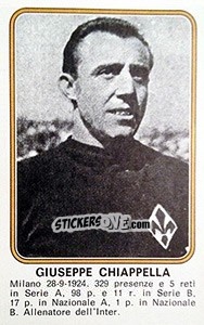 Figurina Giuseppe Chiappella - Calciatori 1976-1977 - Panini