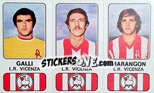 Sticker Ernesto Galli / Giuseppe Leij / Luciano Marangon - Calciatori 1976-1977 n. 374 - Panini