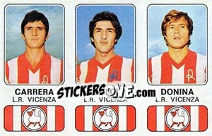 Sticker Giorgio Carrera / Dario Dolci / Innocenzo Donina - Calciatori 1976-1977 n. 375 - Panini
