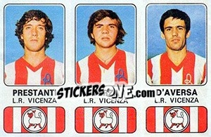 Sticker Valeriano Prestanti / Vinicio Verza / Stefano D'Aversa - Calciatori 1976-1977 n. 378 - Panini
