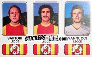 Sticker Carlo Sartori / Gaetano Montenegro / Divo Vannucci - Calciatori 1976-1977 n. 387 - Panini