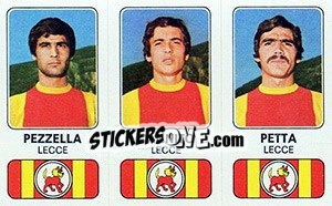 Sticker Ciro Pezzella / Ruggero Cannito / Vitiorio Petta - Calciatori 1976-1977 n. 388 - Panini