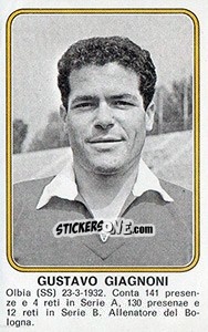 Cromo Gustavo Giagnoni - Calciatori 1976-1977 - Panini