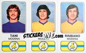 Sticker Ugo Tani / Roberto Parlanti / Angelo Rimbano - Calciatori 1976-1977 n. 394 - Panini