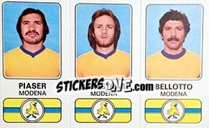 Sticker Bruno Piaser / Roberto Canestrari / Gian Franco Bellotto - Calciatori 1976-1977 n. 395 - Panini