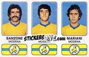 Cromo Luigi Sanzone / Gabriele Matricciani / Paolo Mariani - Calciatori 1976-1977 - Panini