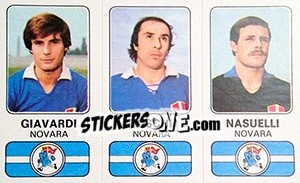 Sticker Giuseppe Giavardi / Giovanni Toschi / Giorgio Nasuelli - Calciatori 1976-1977 n. 417 - Panini