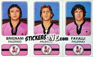 Sticker Francesco Brignani / Valerio Majo / Erminio Favalli - Calciatori 1976-1977 n. 456 - Panini
