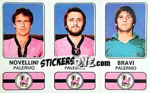 Sticker Adriano Novellini / Sergio Magistrelli / Enzo Bravi - Calciatori 1976-1977 n. 457 - Panini