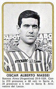 Sticker Oscar Alberto Massei - Calciatori 1976-1977 - Panini