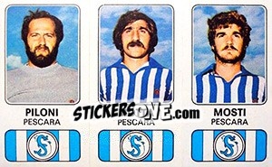 Figurina Massimo Piloni / Gianfranco Motta / Pier Giuseppe Mosti - Calciatori 1976-1977 - Panini