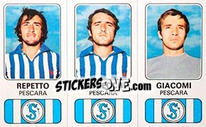 Sticker Giorgio Repetto / Andrea Prunecchi / Mario Giacomi - Calciatori 1976-1977 n. 467 - Panini