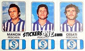 Cromo Eraldo Mancin / Angelo Orazi / Roberto Cesati - Calciatori 1976-1977 - Panini